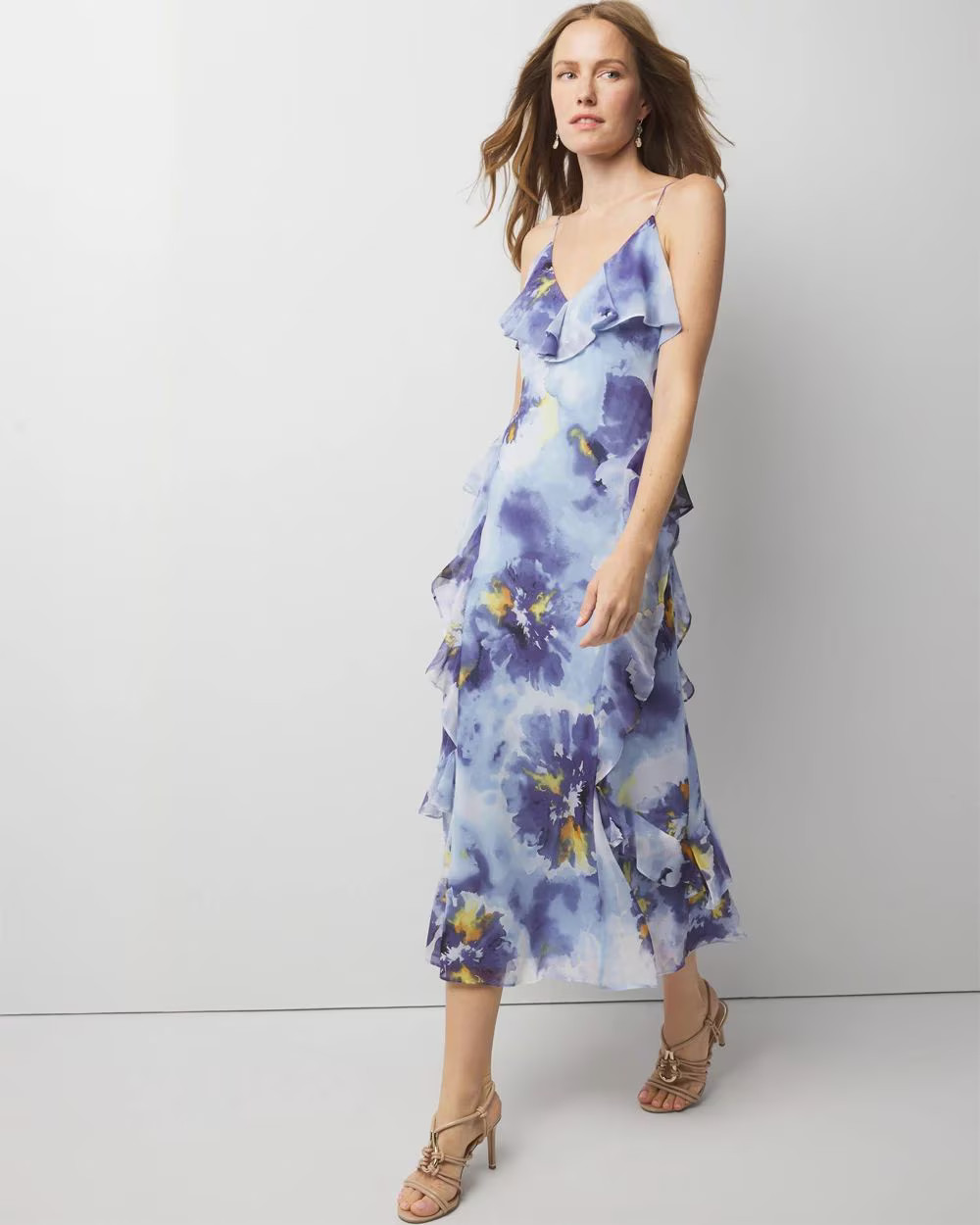 Chiffon Ruffle Slip Dress | White House Black Market