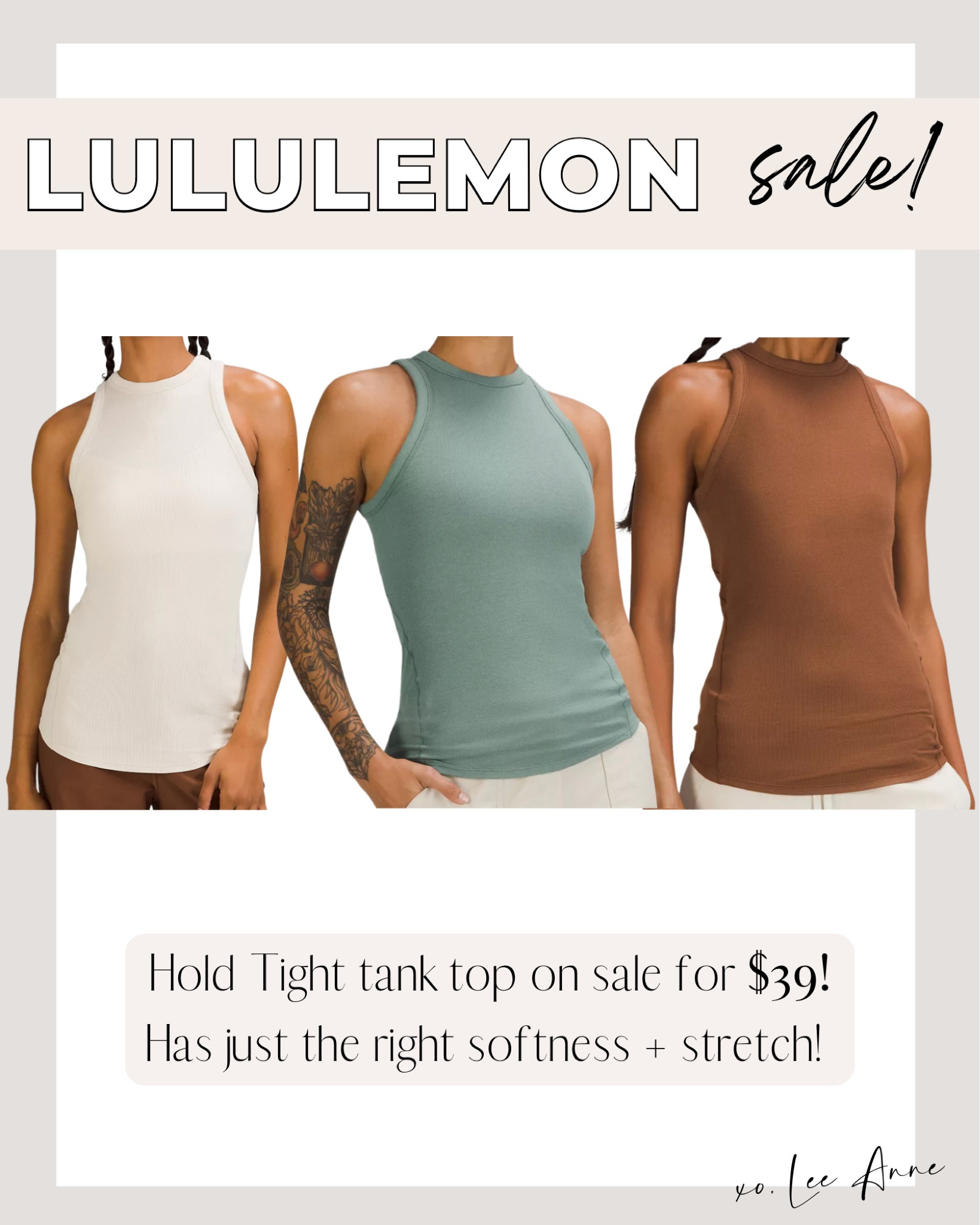 Lululemon tank top on sale! 

Lee Anne Benjamin 🤍

#LTKunder50 #LTKsalealert #LTKstyletip