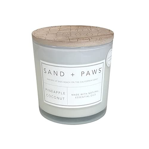 Sand + Paws Scented Candle - Pineapple Coconut - Additional Scents and Sizes –Luxurious Air Freshening Jar Candles Neutralize pet Odors and Enhance Home décor – 100% Cotton Lead-Free Wicks - 21 oz | Amazon (US)