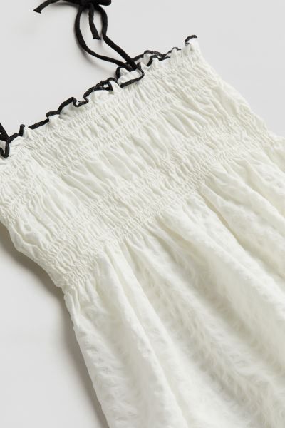 Smocked-top Dress - Sleeveless - Knee-length - White - Kids | H&M US | H&M (US + CA)