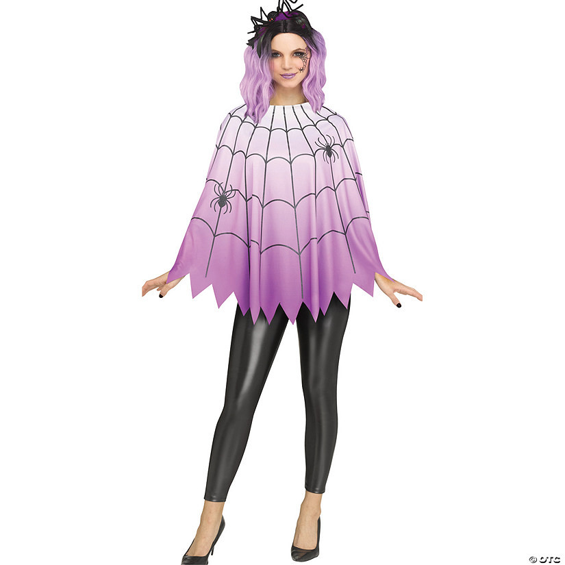 Poncho Spiderweb Purple | Oriental Trading Company