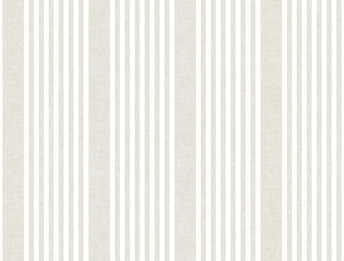 York French Linen Stripe Peel And Stick Off White Wallpaper | DecoratorsBest