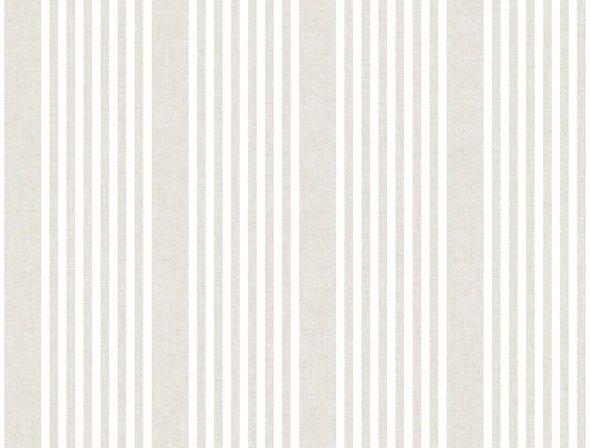 York French Linen Stripe Peel And Stick Off White Wallpaper | DecoratorsBest