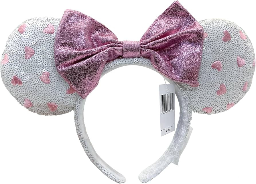 Mouse Ear Bow Headband with Heart Printed,Sequin Valentines Day Party Princess Decoration Cosplay... | Amazon (US)