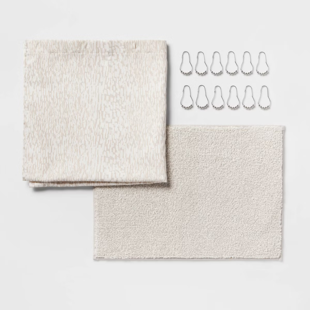 14pc Luxe Shower Curtain Set with Rug White - Threshold™ | Target