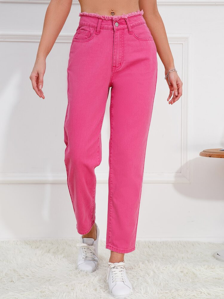 Raw Cut Straight Leg Jeans | SHEIN