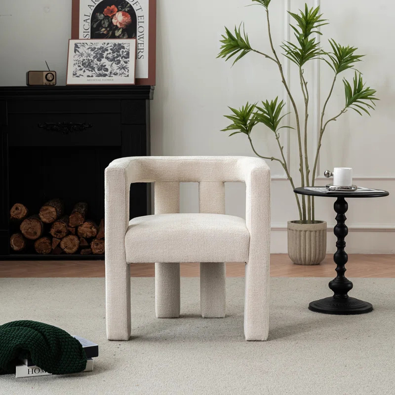 Silton 25.4'' Wide Full Assembled Chenille Upholstered  Accent Chair | Wayfair North America