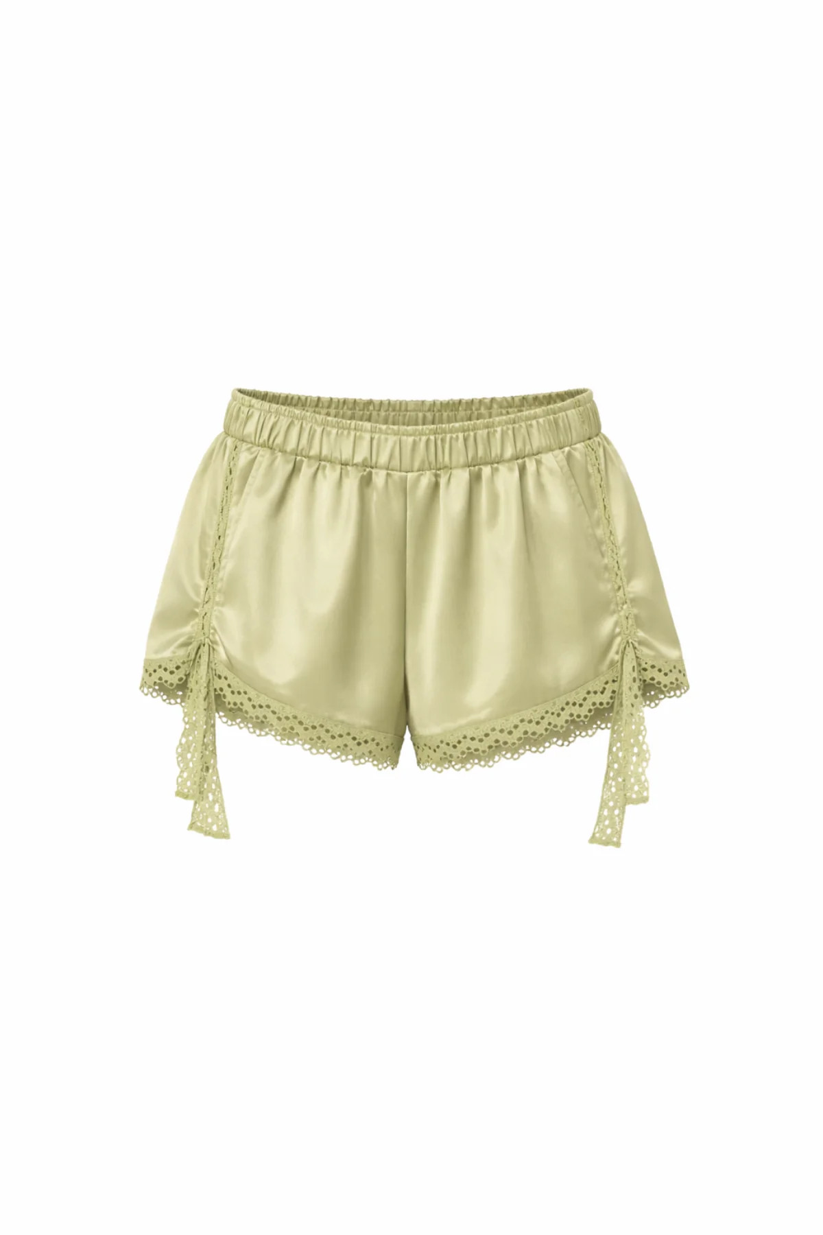 ILARA Olive Crochet Trim Shorts | Noughts and Kisses