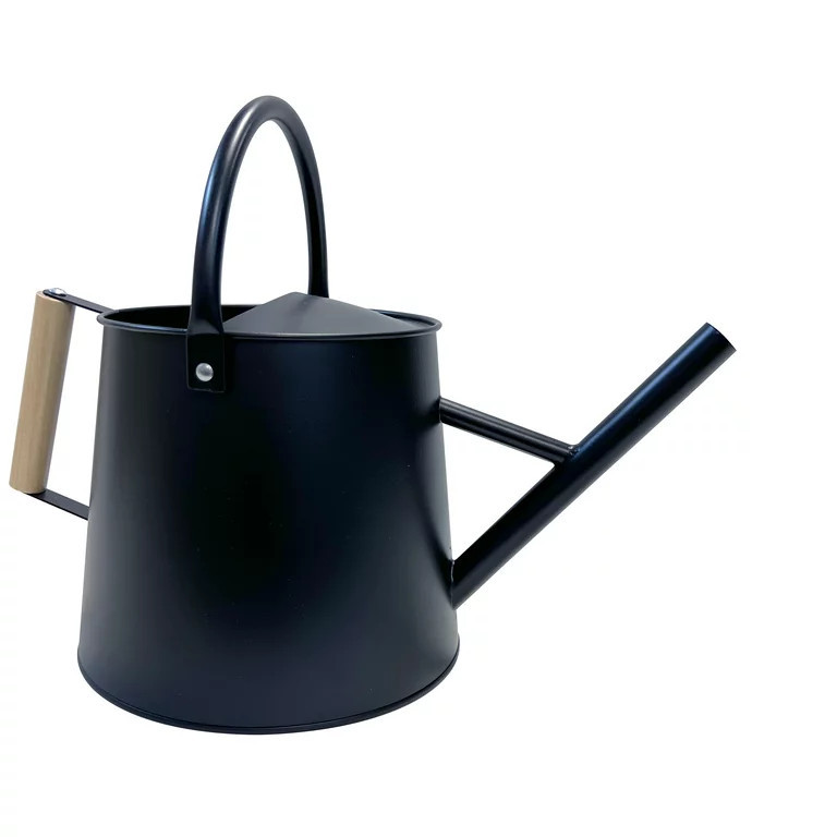 Better Homes & Gardens 1.5 Gallon Black Metal Watering Can with Wood Handle | Walmart (US)