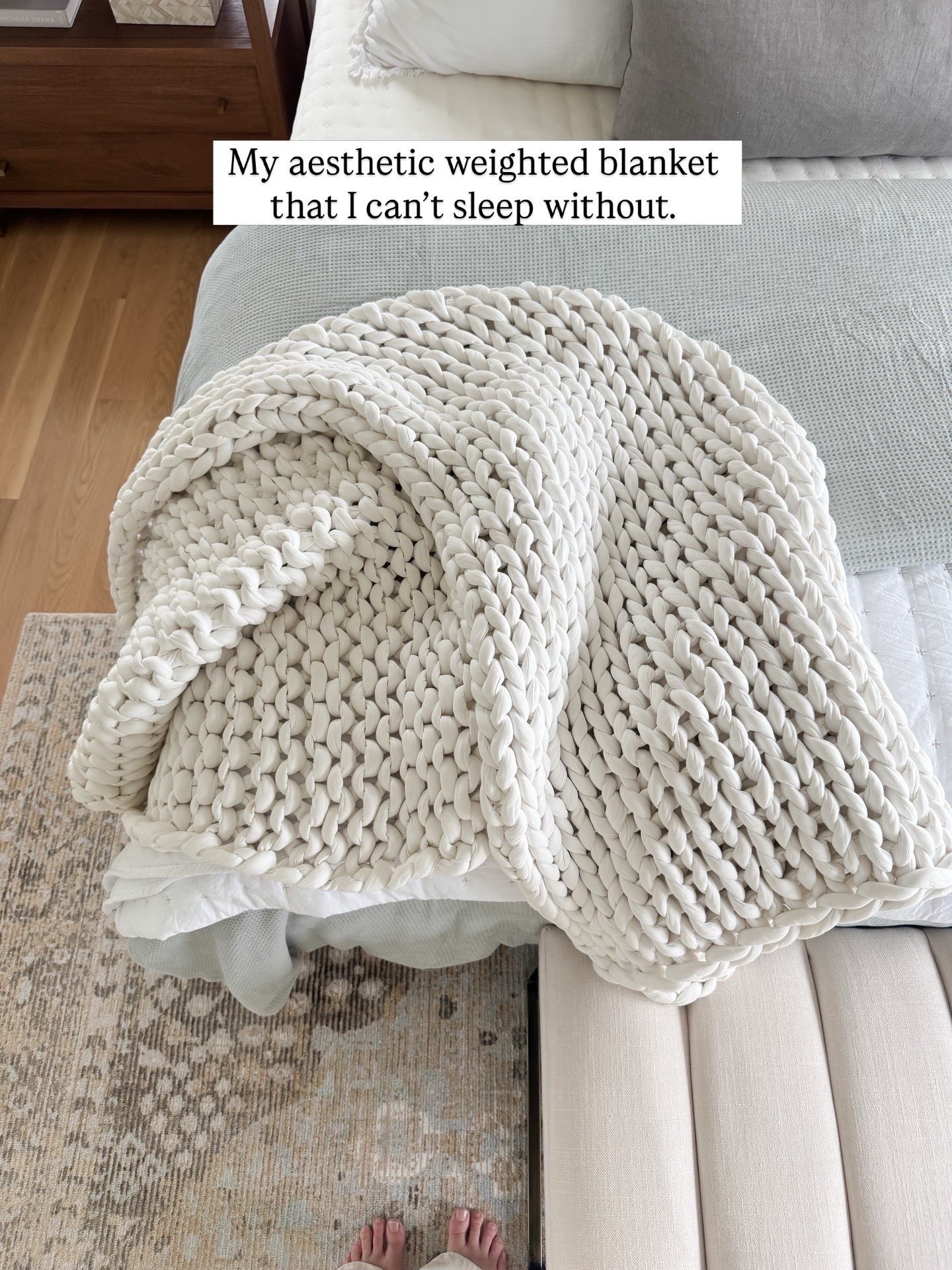 My aesthetic weighted blanket. It’s 100% cotton and not too hot! This is the cloud white color 

#LTKHome
