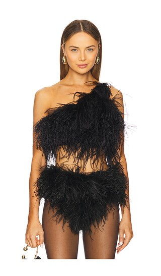 Feather Top in Black | Revolve Clothing (Global)