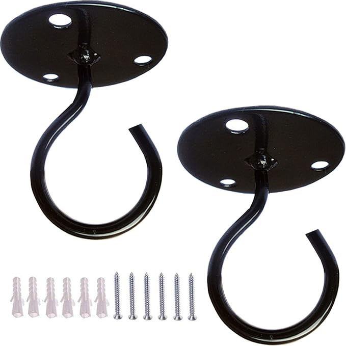 TIHOOD 2PCS Wall Mount Ceiling Hooks, Metal Plant Bracket Iron Wall Mount Lanterns Hangers for Ha... | Amazon (US)