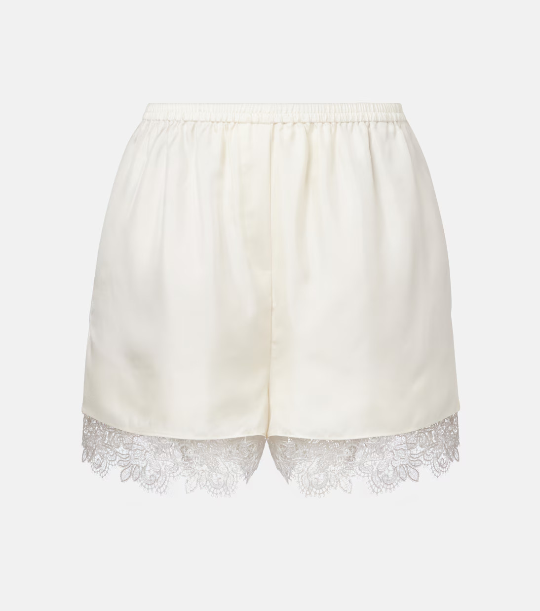 Lace-trimmed silk shorts | Mytheresa (UK)