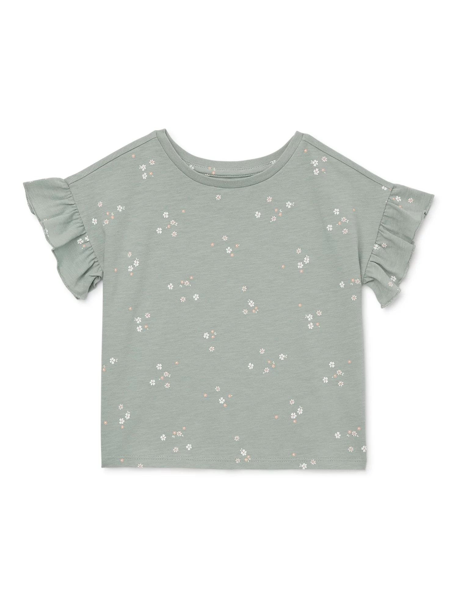 easy-peasy Toddler Girls Ruffle Sleeve T-Shirt, Sizes 12M-5T - Walmart.com | Walmart (US)