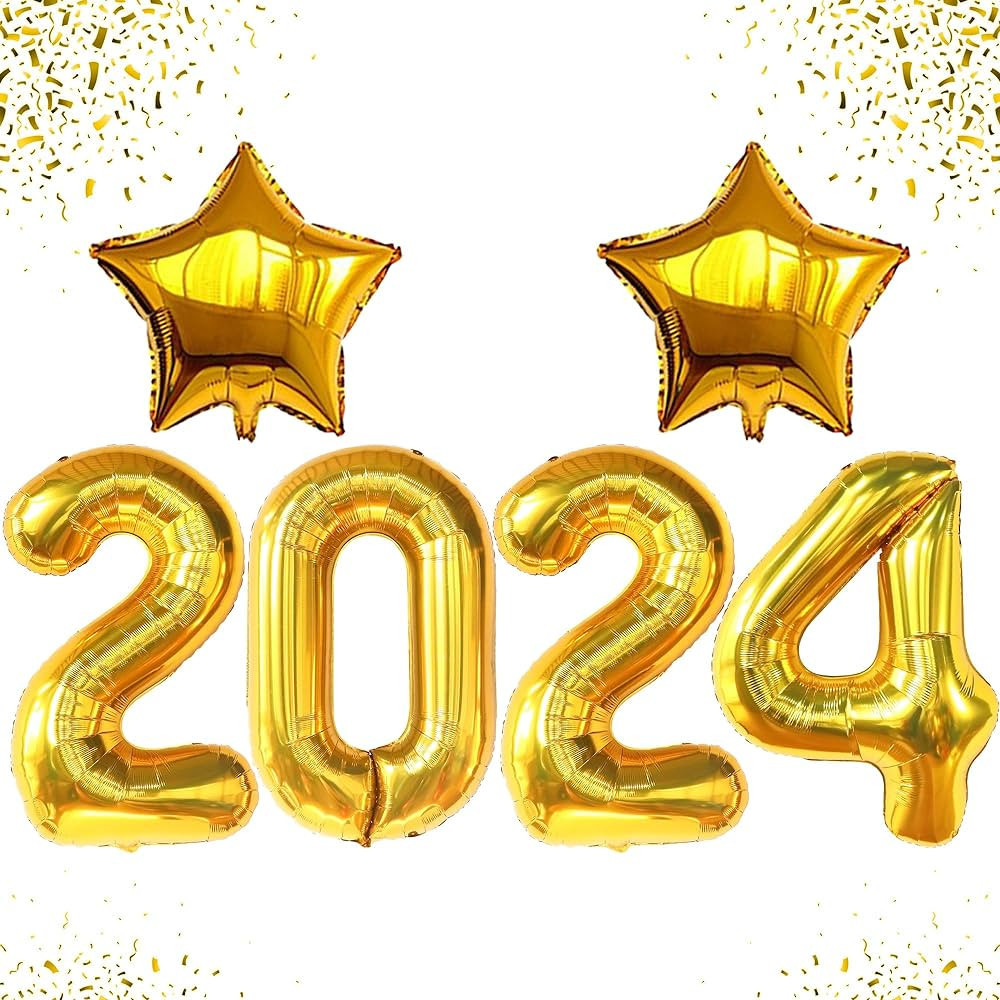 KatchOn, Giant 2024 Balloon Numbers Gold Set - 40 Inch | 2024 Balloons Gold with Star Balloons fo... | Amazon (US)