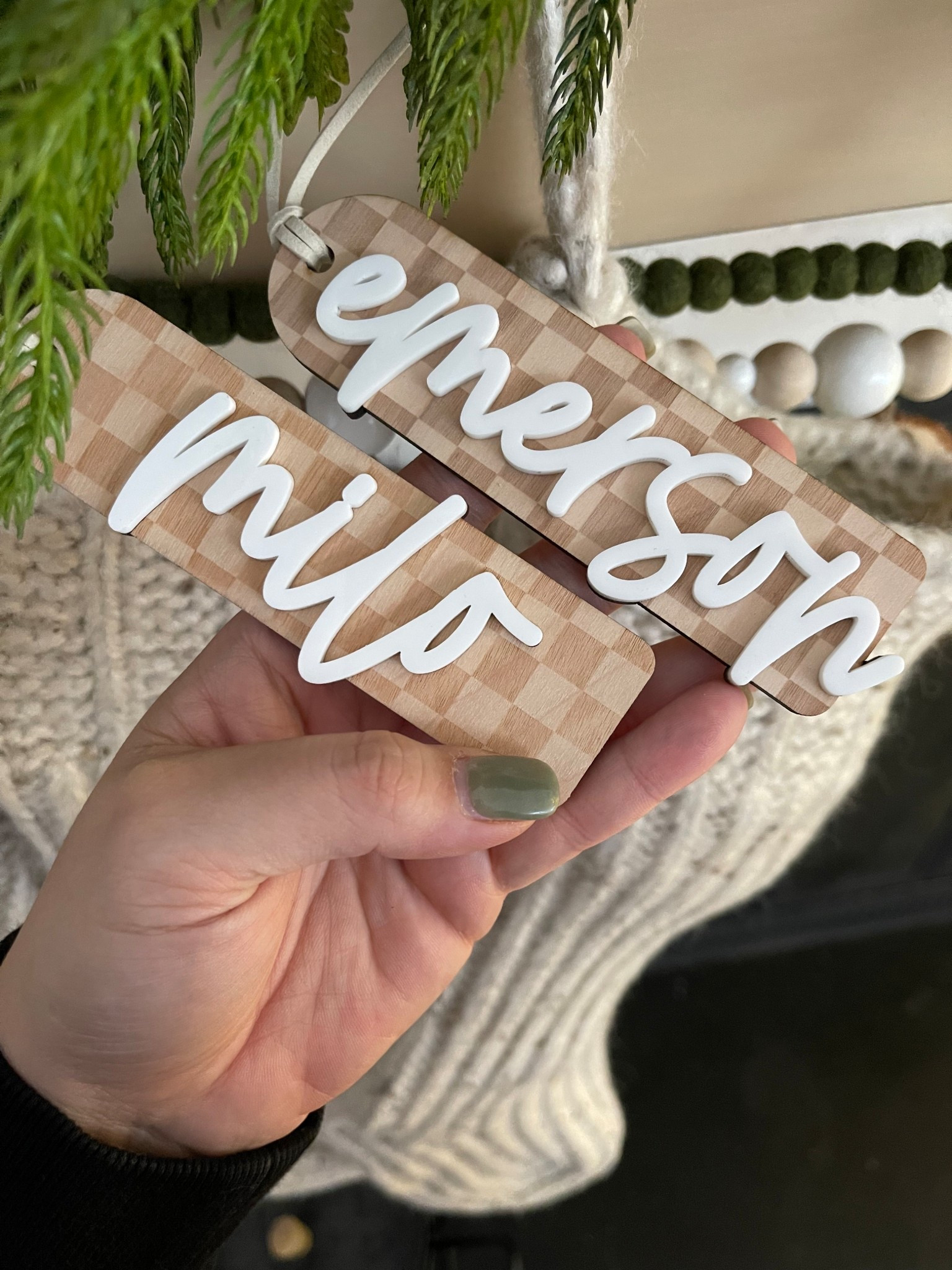 Our checkered stocking tags are my favorite. 

#ltkholiday #ltkhome