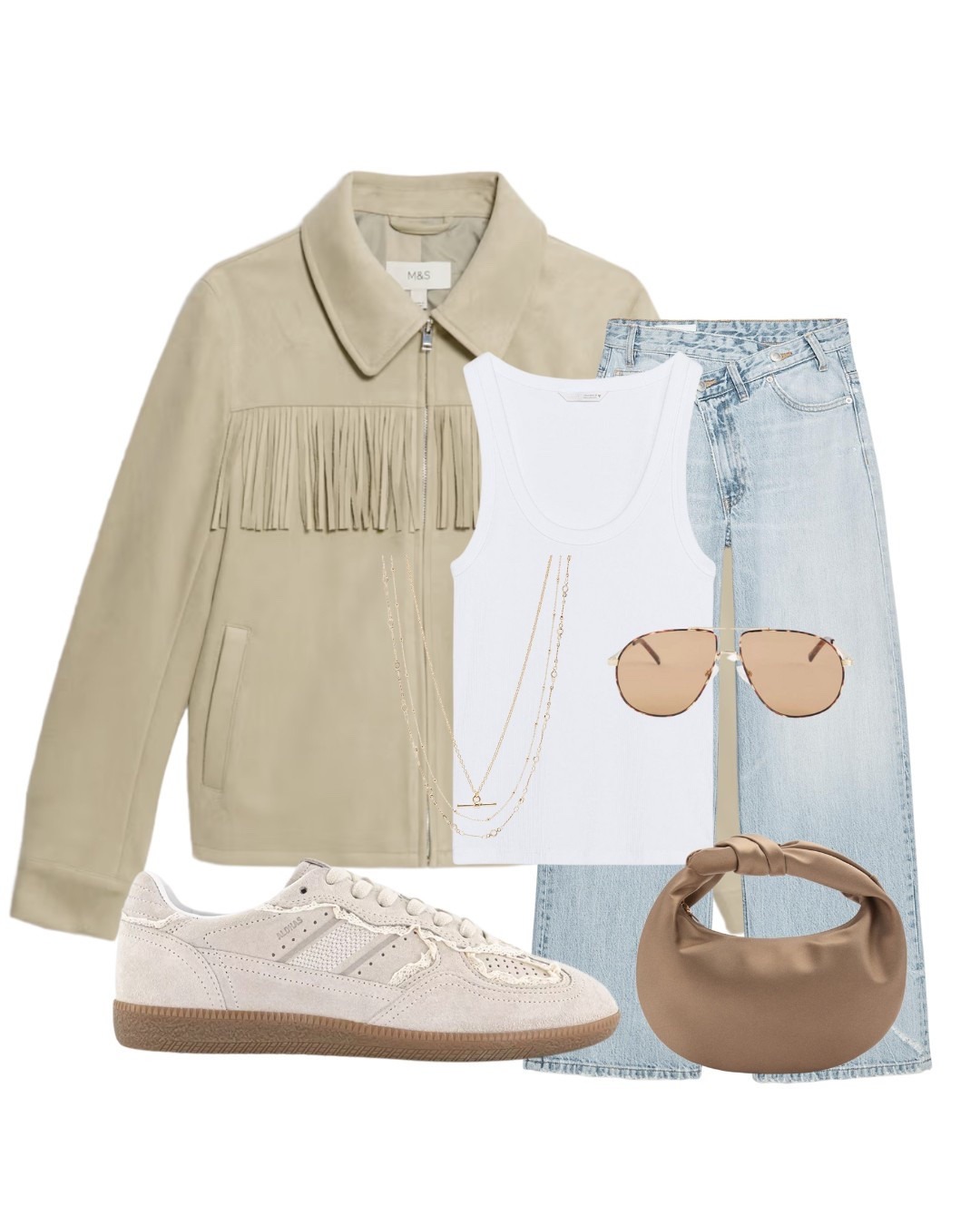 Comfy but casual style! Styling this marks and Spencer’s tassel jacket! Potential to be staple in your wardrobe 

Sunglasses Le specs but I have added budget friendly alternatives 
Trainers are Aloha from Office shoes

#LTKuk #LTKAprilSpotlight #LTKeurope