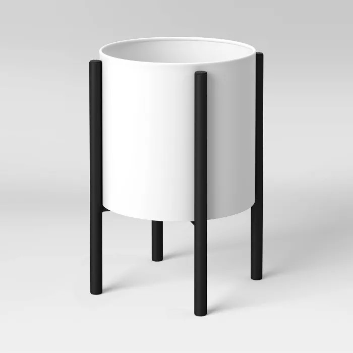 Iron Indoor/Outdoor Planter with Stand White/Black - Project 62™ | Target