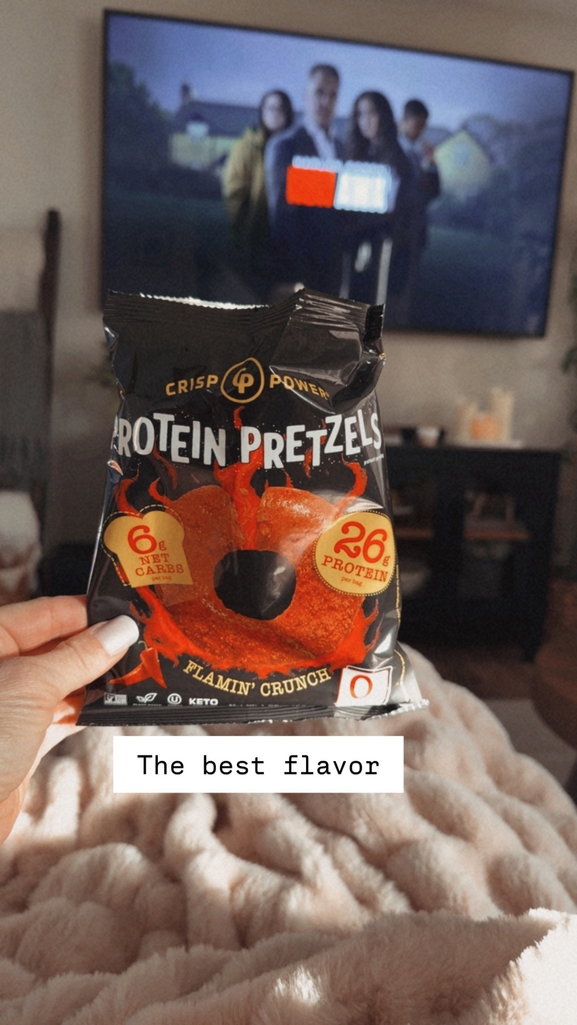 Crisp power protein pretzels.  26g protein &  200 cals for the entire bag!

#LTKTravel #LTKSaleAlert #LTKActive