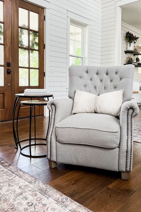 Weekly best seller! Living room furniture home decor recliner accent chair reclining tufted wingback chair family room sitting room nesting tables side accent tables open shelving coffee table books throw pillows covers Walmart better homes and gardens Etsy overstock

#LTKhome #LTKsalealert #LTKFind