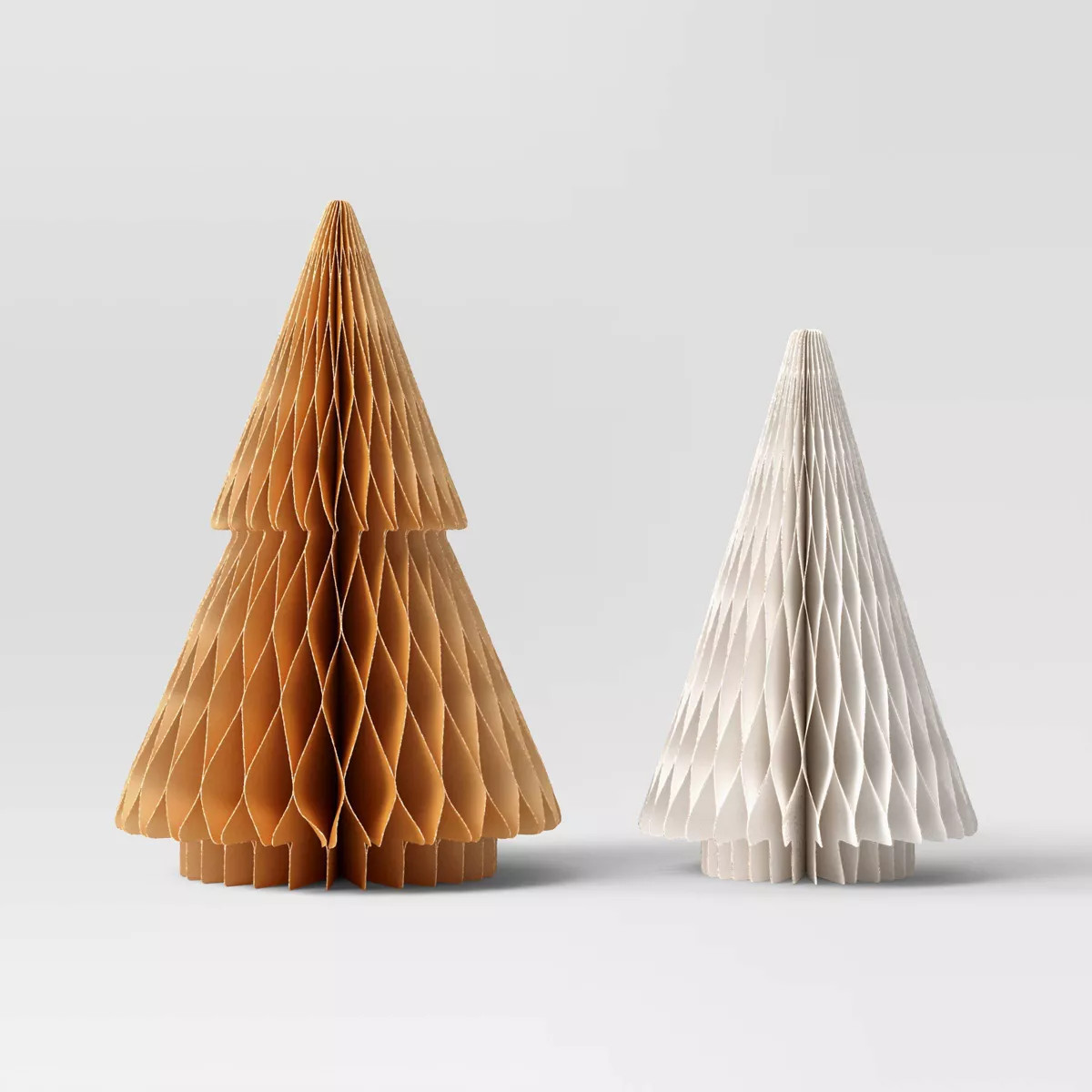 2pc Paper Honeycomb Christmas Tree Figurine Set - Wondershop™ Natural/White | Target