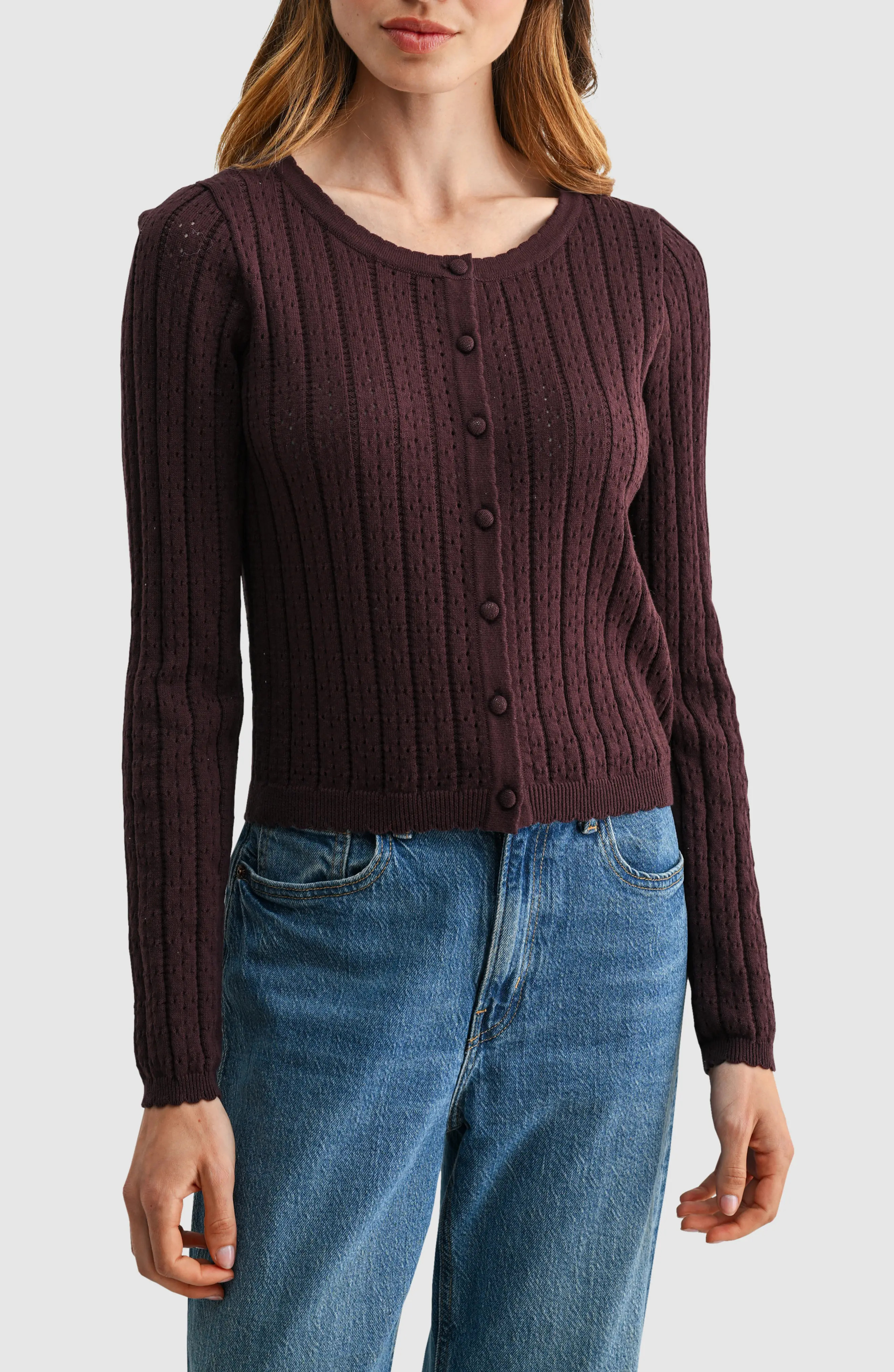 All in Favor Pointelle Button Down Cardigan (Women) | Nordstrom | Nordstrom