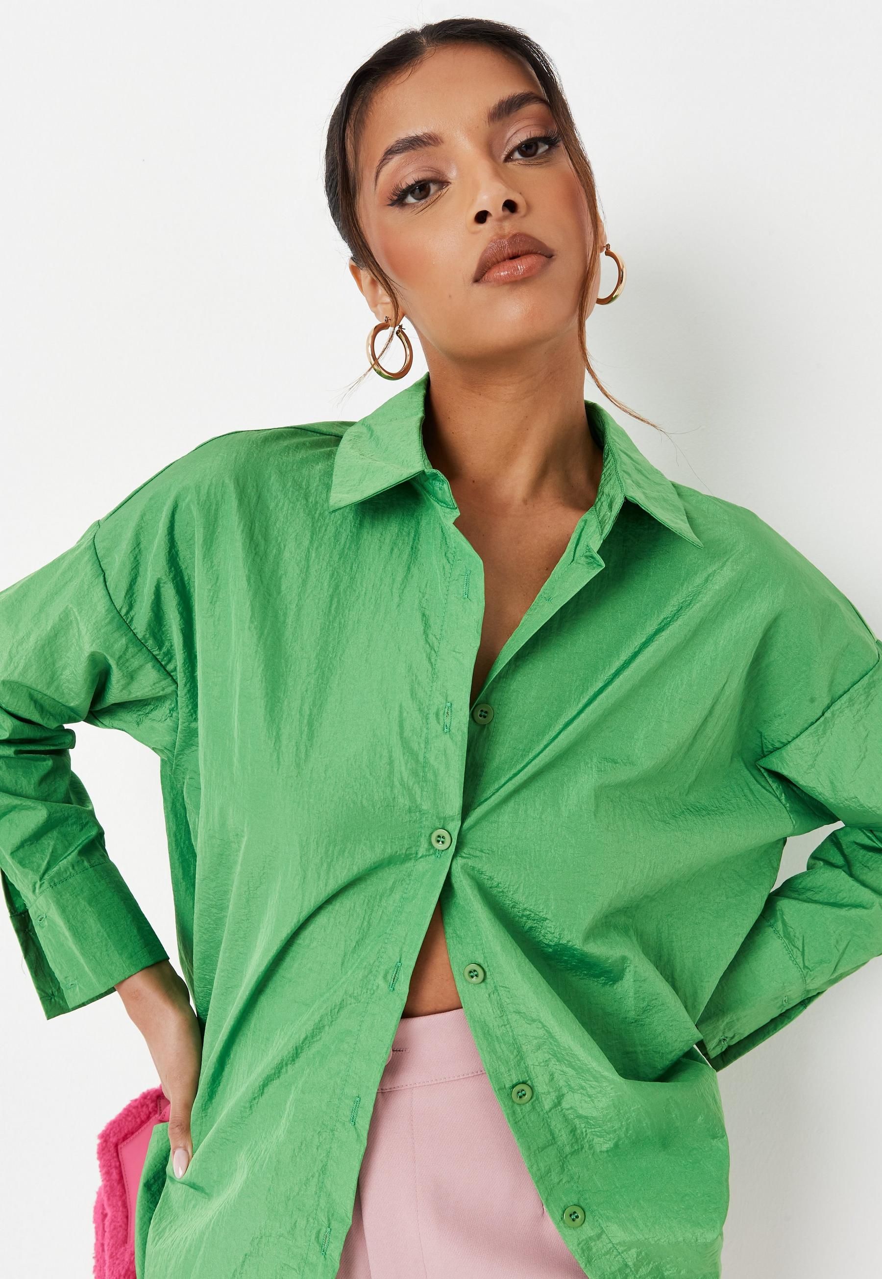 Green Extreme Oversized Shirt | Missguided (UK & IE)