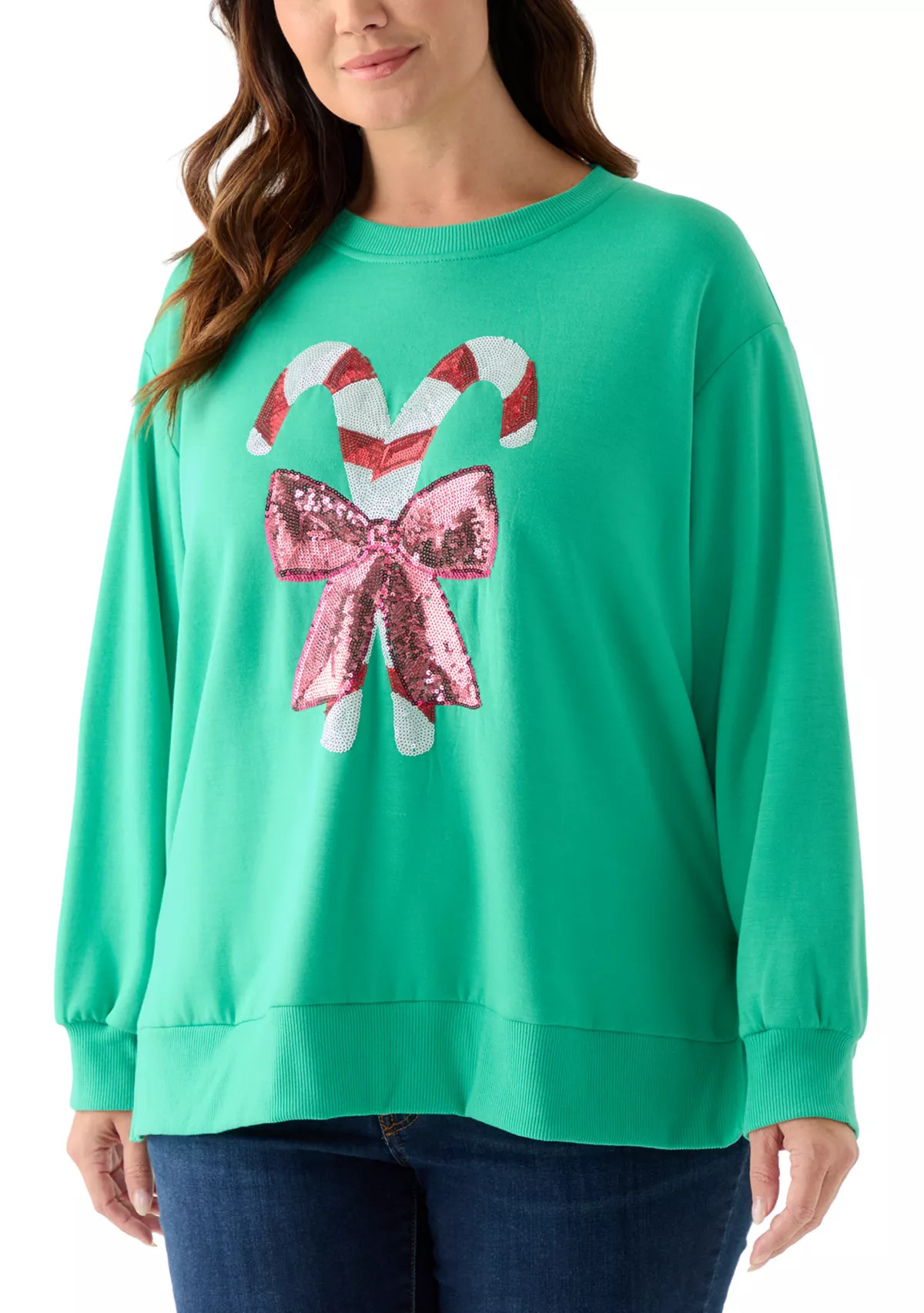 Pine ProperPlus Size Holiday Sequin Sweatshirt | Belk