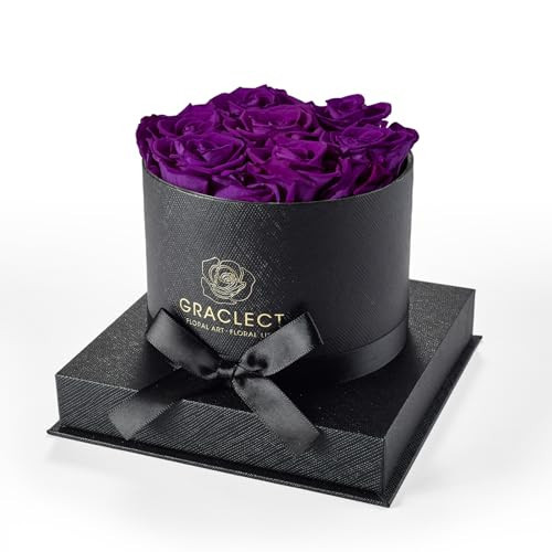 Graclect Preserved Roses in a Box - Forever Flowers, Immortal Roses, Eternal Rose Preserved Flowers for Delivery Prime for Mom - Purple Rose | Amazon (US)