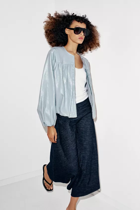 FAUX LEATHER BALLOON JACKET | Zara US