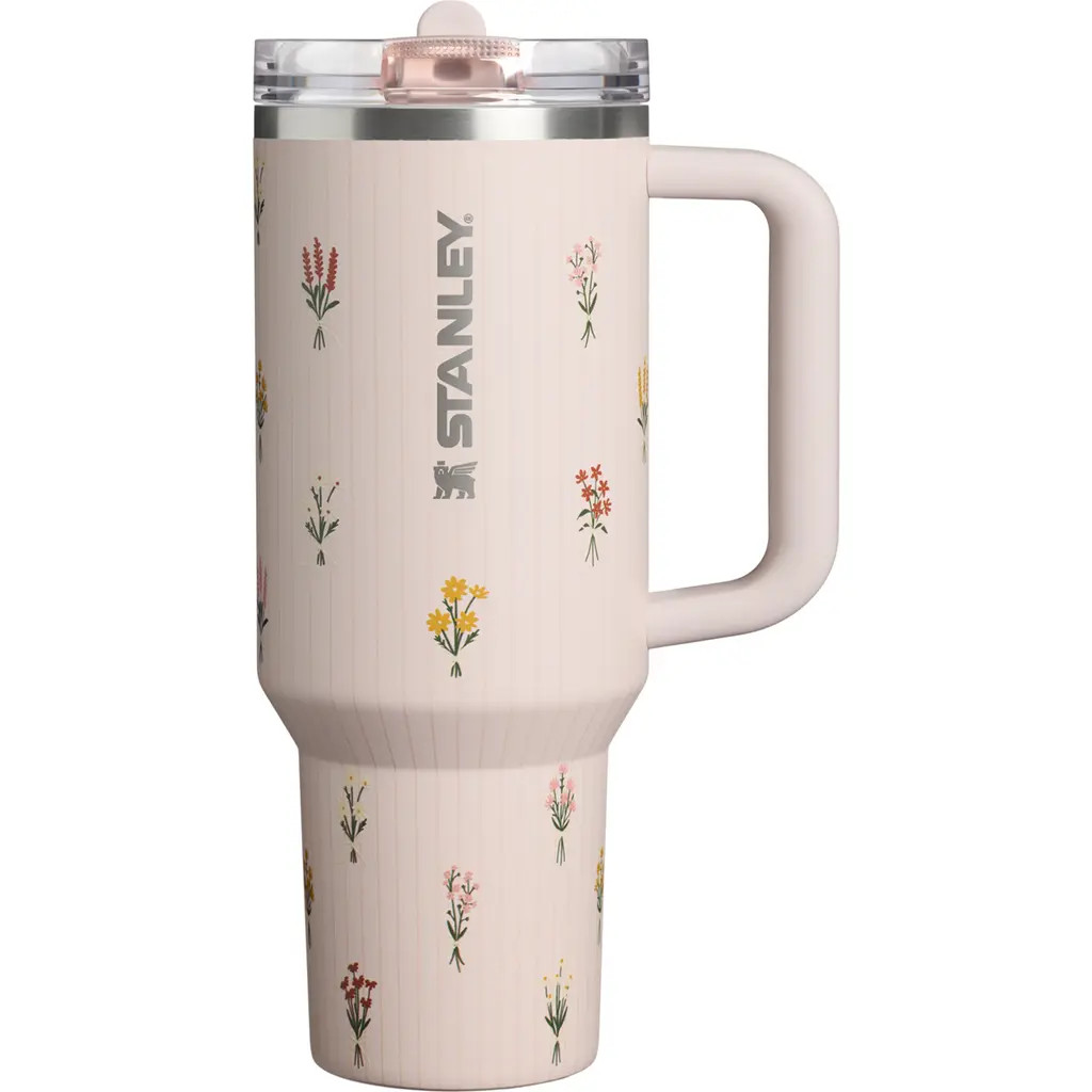 Stanley The Quencher ProTour Flip Straw 40-Ounce Tumbler in Rose Quartz Bouquets at Nordstrom | Nordstrom