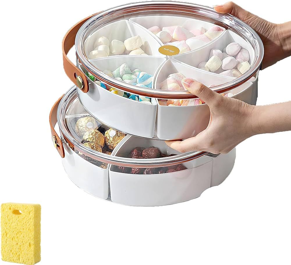 CBSHKLW 2PCS Snackle Box Container with Lid and Handle, Snackle Box Charcuterie Container, Pet Ma... | Amazon (US)