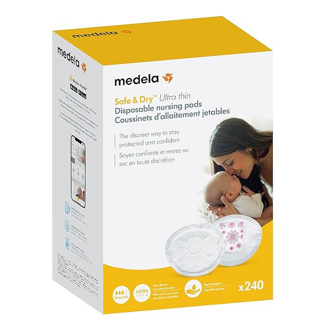 Medela Safe & Dry Ultra Thin Disposable Nursing Pads, 240 Count Breast Pads for Breastfeeding, Le... | Amazon (US)