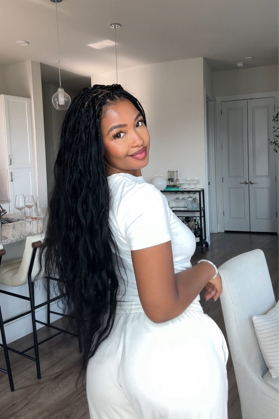 Sew-in with boho knotless braids around the perimeter 🤗 All the human hair I got on Amazon! I used two packs of 26”, 28”, and 30”. One pack i used for the sew-in, the other I used for the braids.

#LTKBeauty