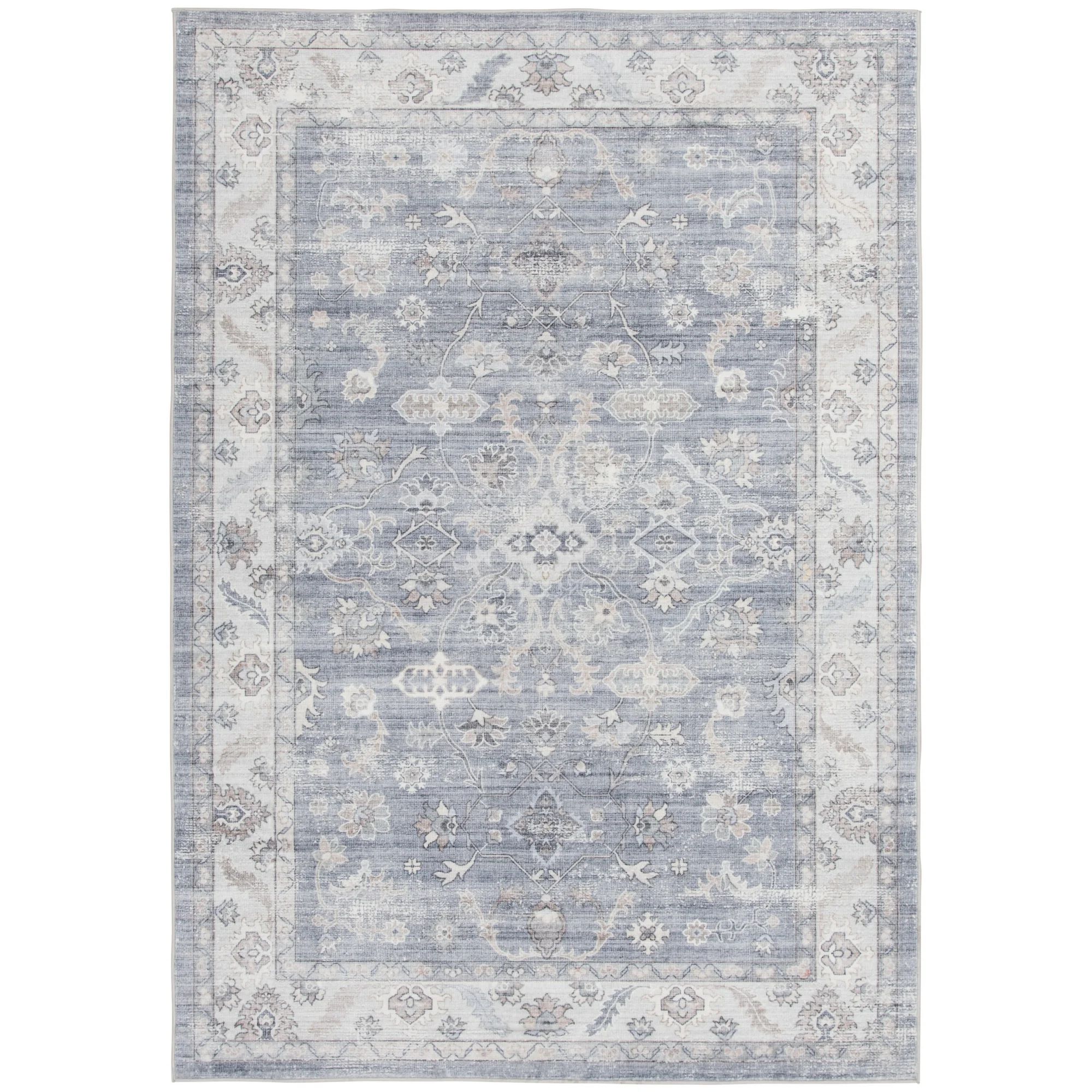 Better Homes & Gardens 5x7 Blue Persian Machine Washable Faux Fur Indoor Area Rug | Walmart (US)