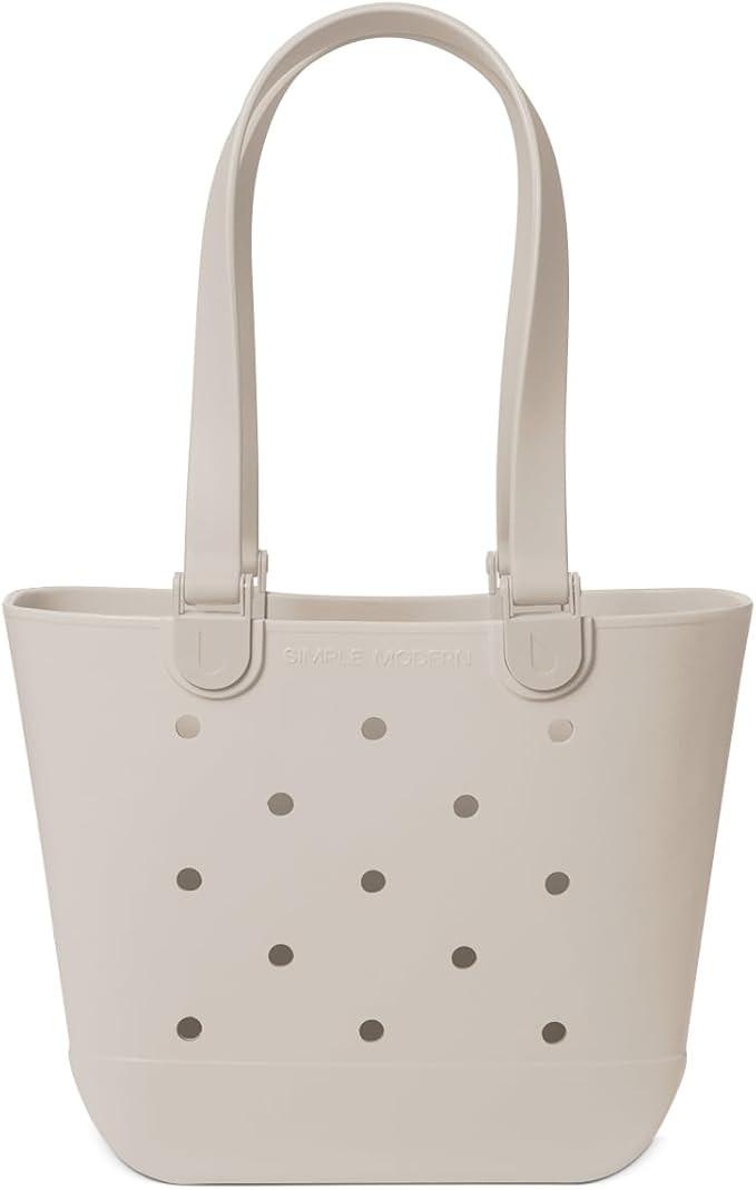 Simple Modern Medium Beach Bag | Waterproof Getaway Rubber Tote with Zipper Pocket for Travel, Po... | Amazon (US)