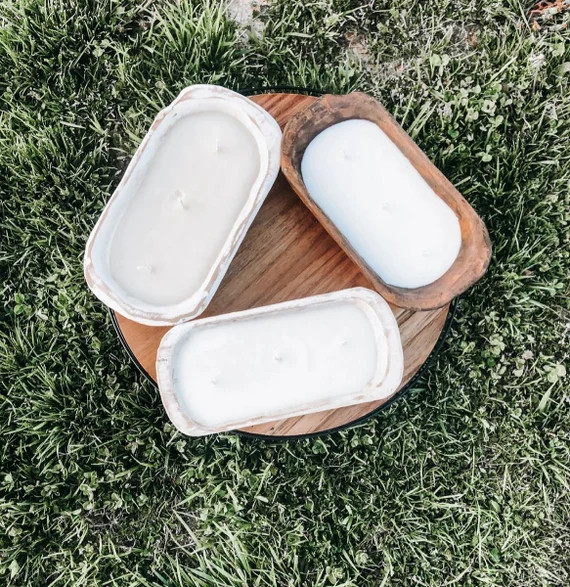 Brown Wood Dough Bowl Candle | Farmhouse Decor | Etsy (US)