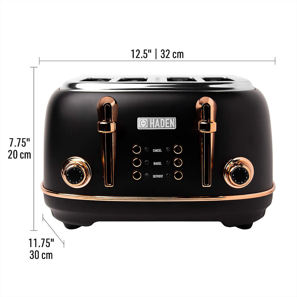 HADEN Heritage Black and Copper 4-Slice Toaster + Reviews | Crate & Barrel | Crate & Barrel