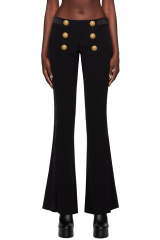 Black Buttoned Trousers | SSENSE