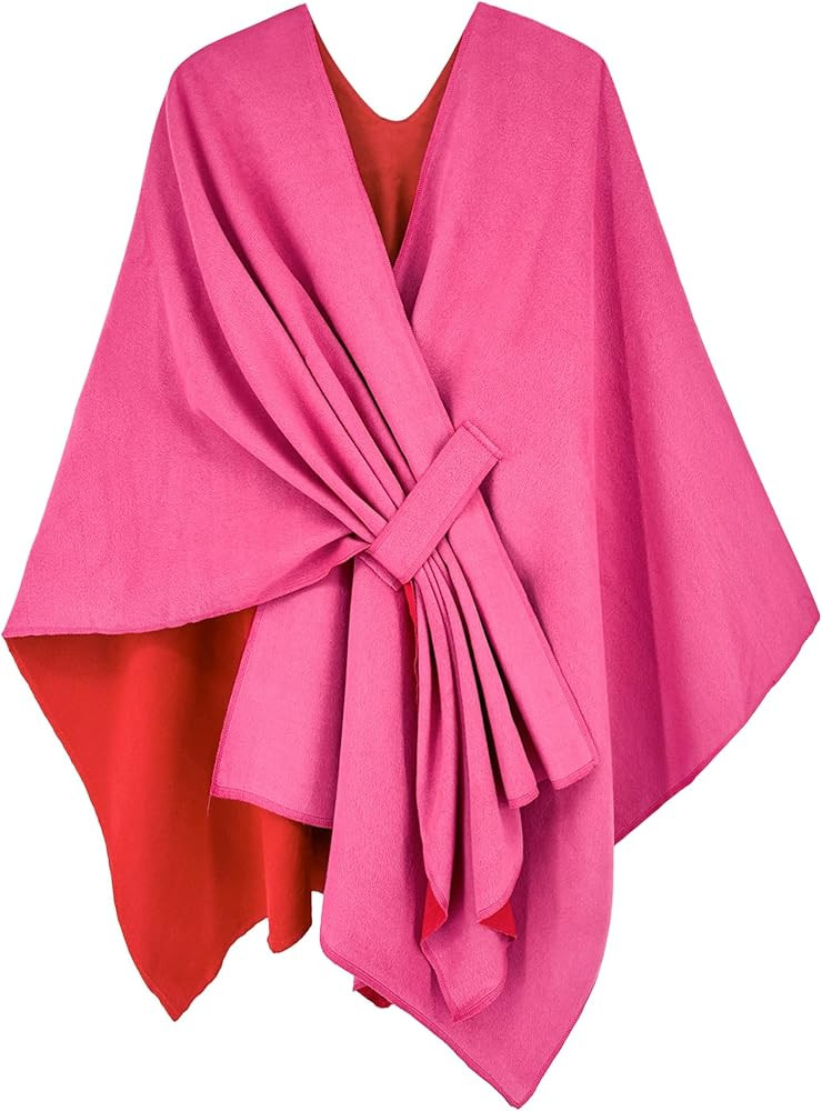 Moss Rose Women's Shawl Wrap Poncho Ruana Cape Open Front Cardigan Shawls for Spring Fall Winter | Amazon (US)