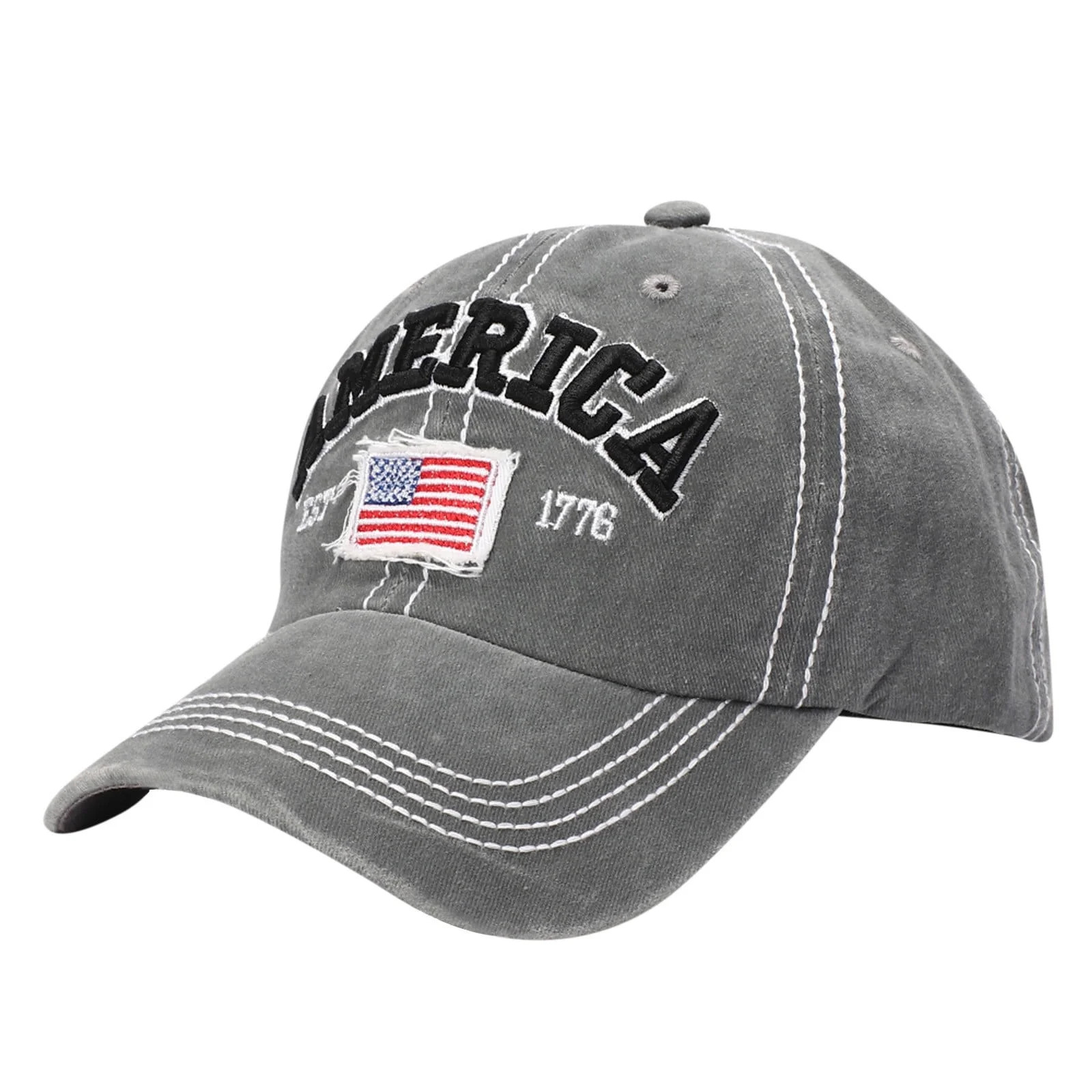 Baseball Cap Clearance, Men's and Women's Baseball Caps with American Flag Washed and Worn Holes ... | Walmart (US)