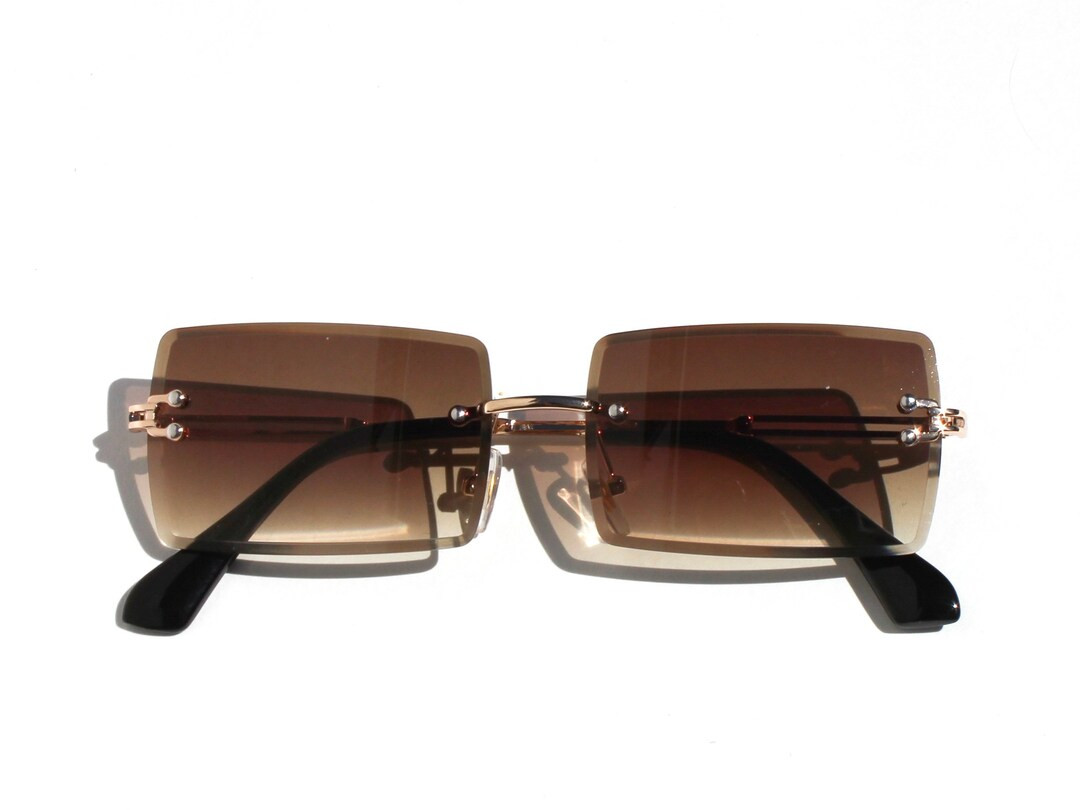 Frameless Sunglasses With Gold Frames - Etsy | Etsy (US)