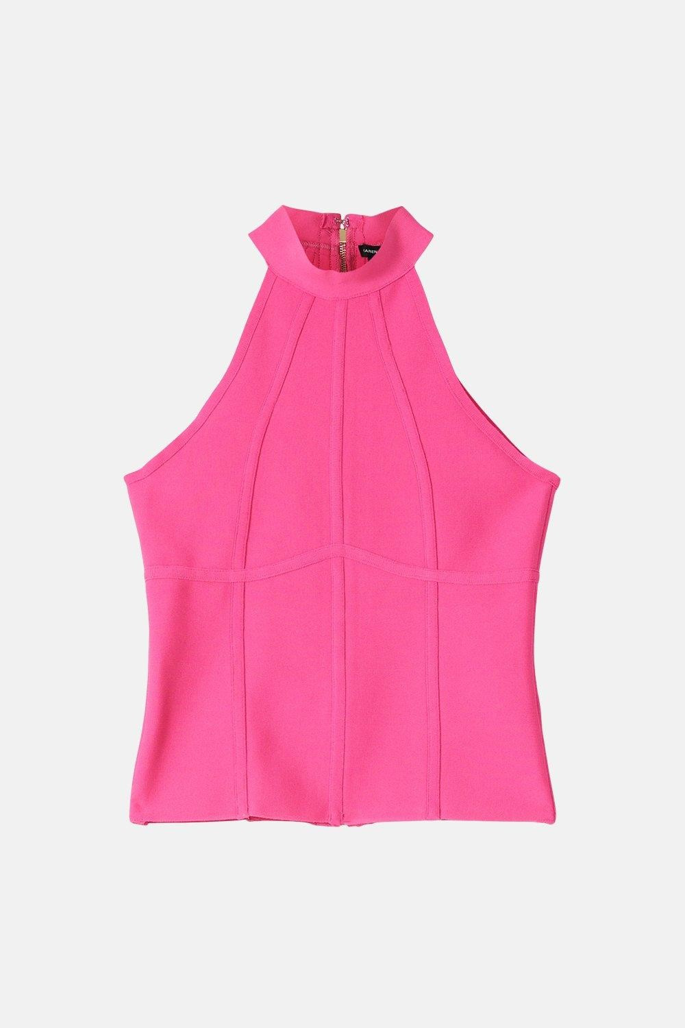 Bandage Halter Top Made With Recycled Yarn | Karen Millen US