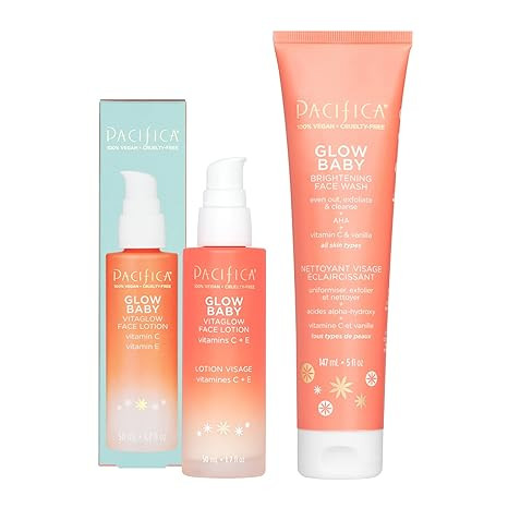 Pacifica Beauty Glow Baby VitaGlow Face Lotion and Brightening Face Wash Set, Skincare, Vitamin C... | Amazon (US)