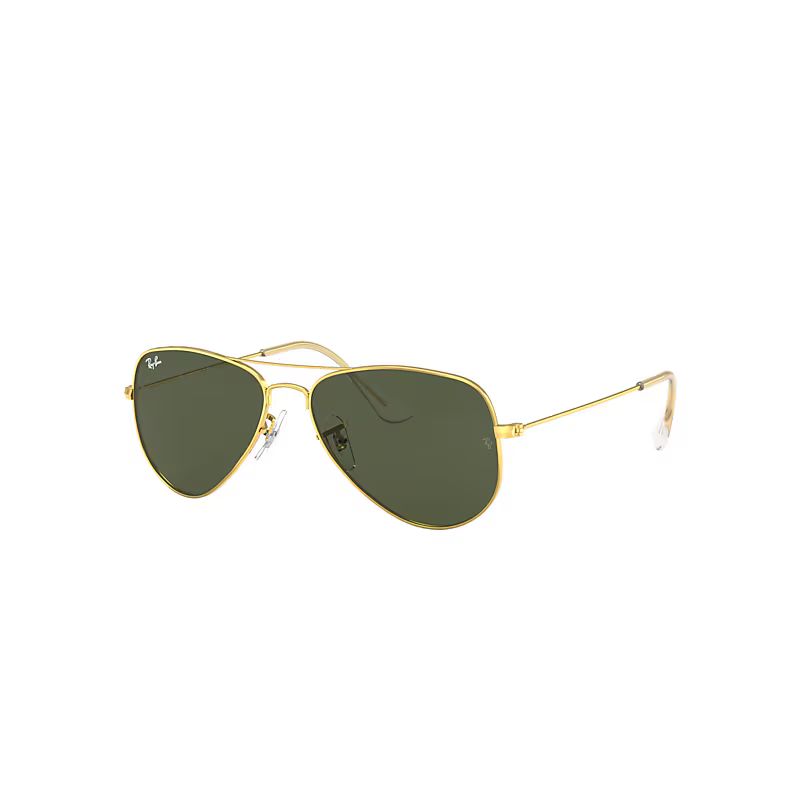 Ray-Ban Aviator Extra Small Sunglasses Gold Frame Green Lenses 52-14 | Ray-Ban (US)