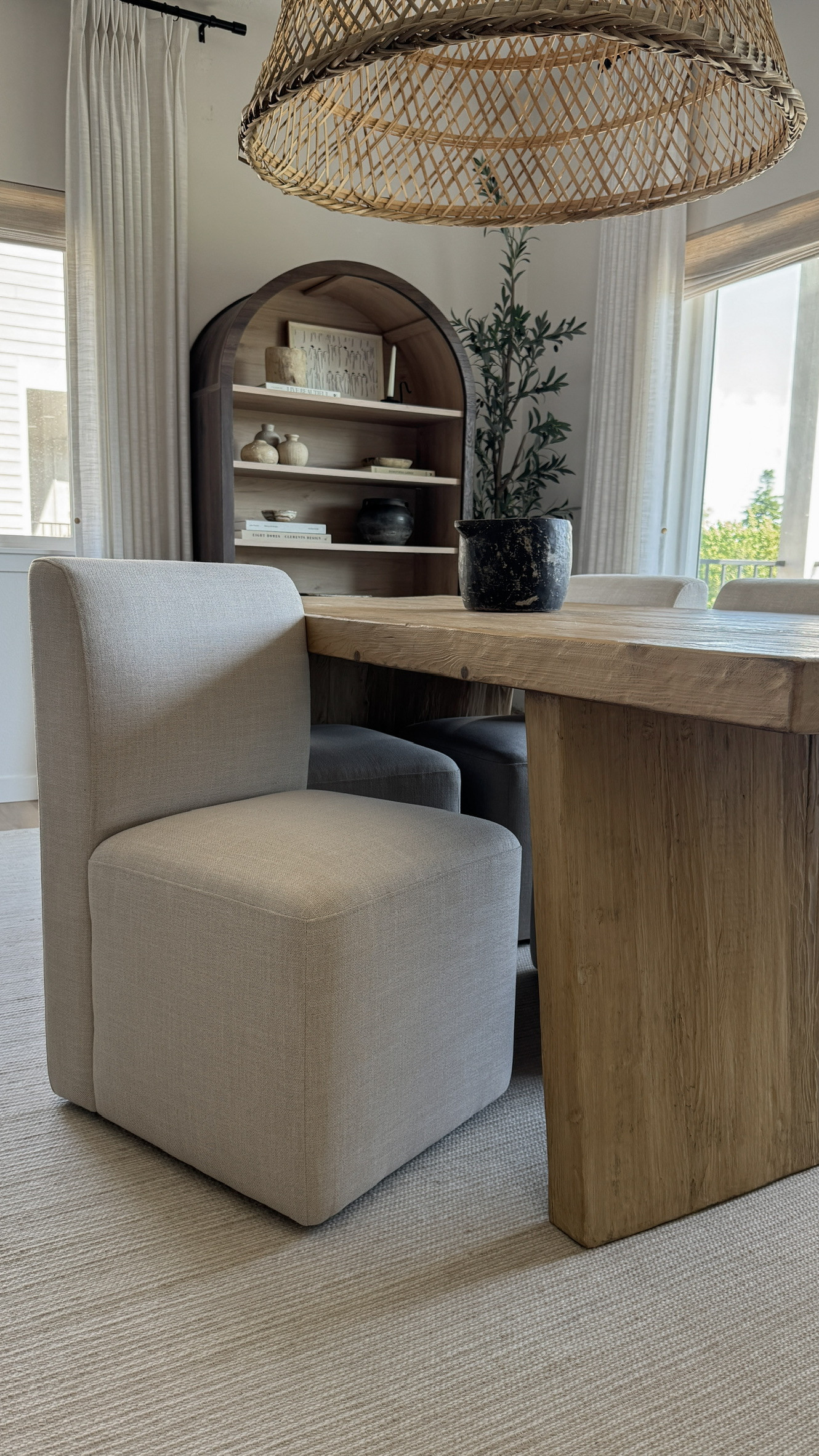 These dining chairs were the perfect finishing touch for my organic modern dining room. I love how the clean silhouette softens the bold texture of the table, and the low profile keeps the space feeling open and effortless. Great for a neutral dining room or modern earthy home aesthetic. 

 #LTKHome