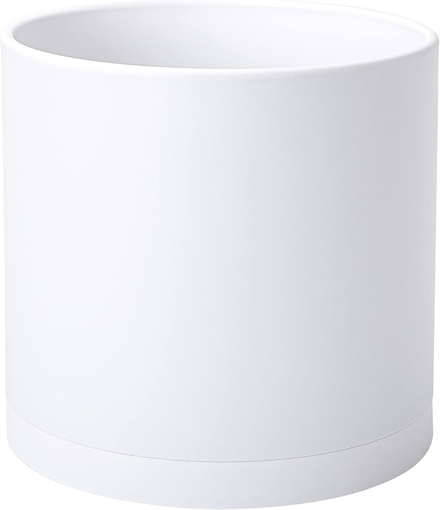 D'vine Dev 12 Inch Plastic Planter Pots for Plant Pot with Drainage Hole and Seamless Saucers, Wh... | Amazon (US)