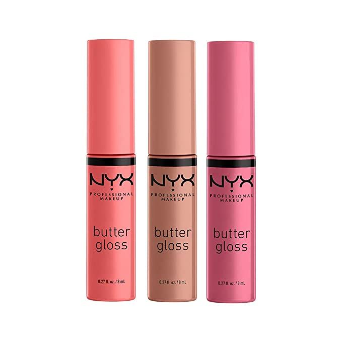 NYX PROFESSIONAL MAKEUP Butter Gloss, Non-Sticky Lip Gloss - Pack Of 3 (Angel Food Cake, Creme Br... | Amazon (US)
