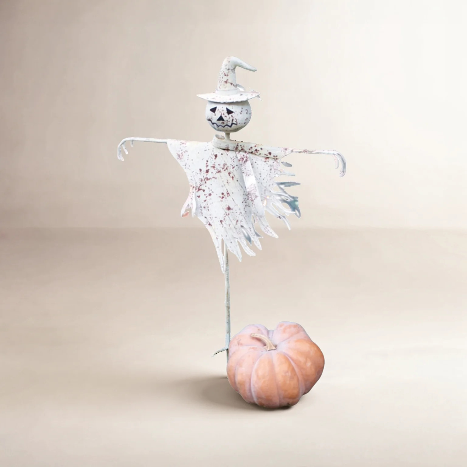 Lenay Rustic White Metal Scarecrow Yard Stake | Wayfair North America