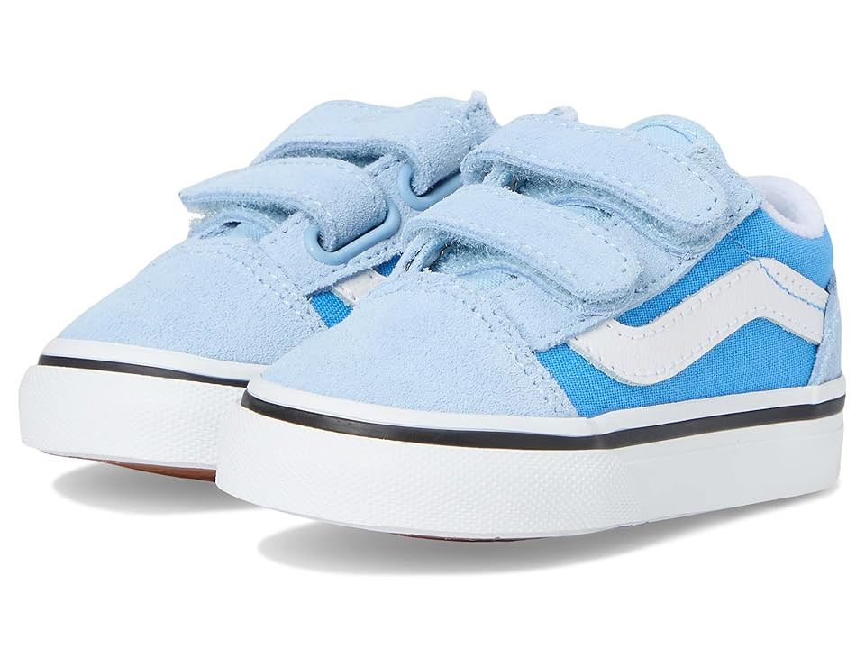 Vans Kids Old Skool V (Infant/Toddler) Kids Shoes 2-tone Tranquil Blue : 9 Toddler M, Canvas | Zappos
